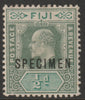 Fiji 1903 KE7 Key Plate Crown CA 1/2d overprinted SPECIMEN with gum and only about 750 produced SG 104s