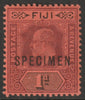 Fiji 1903 KE7 Key Plate Crown CA 1d overprinted SPECIMEN with gum and only about 750 produced SG 105s