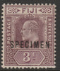 Fiji 1903 KE7 Key Plate Crown CA 3d overprinted SPECIMEN with gum and only about 750 produced SG 108s