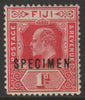 Fiji 1906 KE7 Key Plate MCA 1d overprinted SPECIMEN with gum and only about 750 produced SG 119s