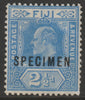 Fiji 1906 KE7 Key Plate MCA 2.5d overprinted SPECIMEN fine with gum and only about 750 produced SG 120s