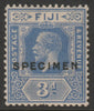 Fiji 19222 KG5 Key Plate Multiple Script 3d overprinted SPECIMEN fine with gum and only about 400 produced SG 234s
