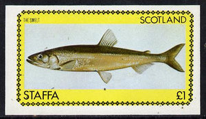 Staffa 1979 Fish #04 (Smelt) imperf,souvenir sheet (£1 value) unmounted mint