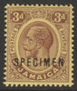 Jamaica 1912 KG5 MCA 3d overprinted SPECIMEN (type D12) fine with gum and only about 400 produced SG 62s