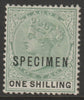 Lagos 1887 QV Crown CA 1s overprinted SPECIMEN very fine with gum and only about 750 produced SG 38s