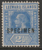 Leeward Islands 1912 KG5 MCA 2.5d overprinted SPECIMEN with gum only about 400 produced SG 50s