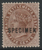 Malaya - Straits Settlements 1892 QV 5c brown overprinted SPECIMEN without gum but only about 750 produced SG 99s
