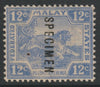Malaya - Federated Malay States 1922 Tiger Multiple Script 12c blue overprinted SPECIMEN with gum and only about 400 produced SG 68s