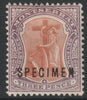 Montserrat 1903 Device of Colony Crown CA 3d overprinted SPECIMEN with gum and only about 750 produced SG 18s