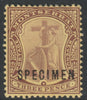 Montserrat 1908 Device of Colony MCA 3d (white back) overprinted SPECIMEN with gum and only about 400 produced SG 40as