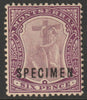 Montserrat 1908 Device of Colony MCA 6d overprinted SPECIMEN with gum and only about 400 produced SG 43s