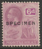 Montserrat 1922 KG5 Multiple Script 6d overprinted SPECIMEN without gum and faded about 400 produced SG 77s