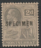 Montserrat 1922 KG5 Multiple Script 2d overprinted SPECIMEN with gum but toned, about 400 produced SG 70s
