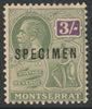 Montserrat 1922 KG5 Multiple Script 3s overprinted SPECIMEN with gum and only about 400 produced SG 81s