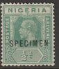 Nigeria 1921 KG5 Multiple Script 1/2d overprinted SPECIMEN with gum and only about 400 produced SG 15s