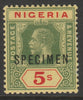 Nigeria 1921 KG5 Multiple Script 5s die I overprinted SPECIMEN with gum and only about 400 produced SG 28as
