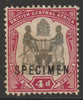 Nyasaland 1901 Arms Crown CA 1d overprinted SPECIMEN with gum and only about 750 produced SG 57ds