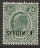 Nyasaland 1908 KE7 Crown CA 1/2d overprinted SPECIMEN with gum and only about 400 produced SG 73s