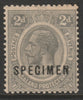 Nyasaland 1921 KG5 Multiple Script 2d overprinted SPECIMEN with gum but overall toning, only about 400 produced SG 103s