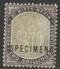 St Kitts-Nevis 1903 Columbus & Medicinal Spring Issue Crown CA 2s overprinted SPECIMEN without gum, only 750 produced SG 8s