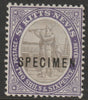 St Kitts-Nevis 1903 Columbus & Medicinal Spring Issue Crown CA 2s6d overprinted SPECIMEN fine with gum, only 750 produced SG 9s