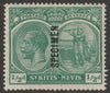 St Kitts-Nevis 1920 KG5 Pictorial MCA 1/2d overprinted SPECIMEN with gum, only about 400 produced SG24s