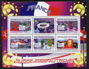 Guinea - Conakry 2008 European Football Championship - France perf sheetlet containing 5 values plus label unmounted mint
