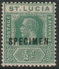 St Lucia 1921 KG5 Multiple Script 1/2d overprinted SPECIMEN with gum, only about 400 produced SG 91s