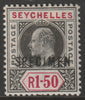 Seychelles 1903 KE7 Key Plate 1r50 overprinted SPECIMEN with gum, only about 750 produced SG 55s