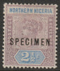Sierra Leone 1896 QV,Key Plate Crown CA 2.5d overprinted SPECIMEN with gum, only about 750 produced, SG 45s