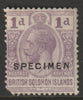 Solomon Islands 1922 KG5 Multiple Script 1d overprinted SPECIMEN with gum, but corner fault only about 400 produced SG41s