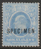 Somaliland 1904 KE7 Crown CA 2.5a overprinted SPECIMEN with gum and only about 750 produced SG35s
