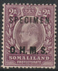 Somaliland 1904 KE7 OHMS Crown CC 2a overprinted SPECIMEN with gum and only about 750 produced SG O12s