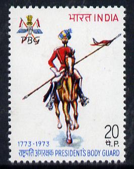 India 1973 Bicentenary of President's Bodyguard unmounted mint, SG 697*