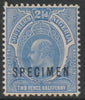 Southern Nigeria 1907 KE7 MCA 2.5d overprinted SPECIMEN with gum and only about 400 produced SG 36s