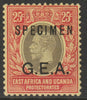 Tanganyika 1917 KG5 GEA 25c overprinted SPECIMEN with gum and only about 400 produced SG 52s