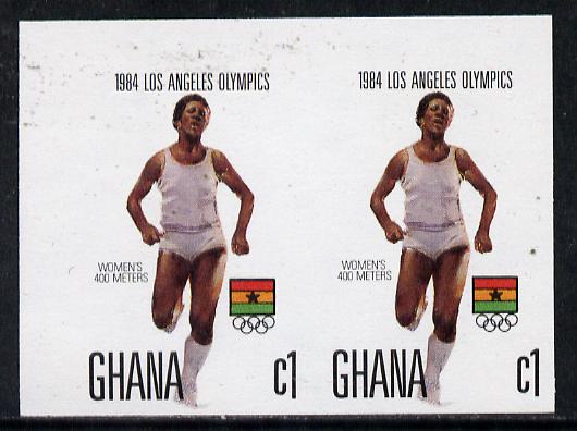 Ghana 1984 Women's 400m Race 1c imperf pair (ex Los Angeles Olympic Games set of 5) unmounted mint as SG 1104