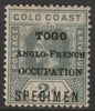 Togo 1916 KG5 - 2d overprinted SPECIMEN with gum and only about 400 produced SG H49s