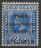 Togo 1916 KG5 - 2.5d overprinted SPECIMEN with gum and only about 400 produced SG H50s