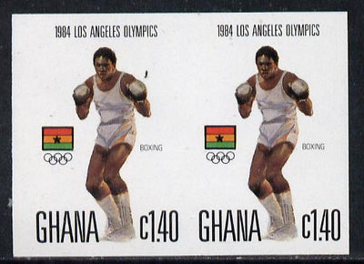 Ghana 1984 Boxing 1c40 imperf pair (ex Los Angeles Olympic Games set of 5) unmounted mint as SG 1105