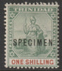 Trinidad 1896 Britannia 1s overprinted SPECIMEN with gum and only about 750 produced SG 121s