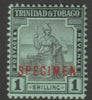 Trinidad & Tobago 1913 Britannia 1s overprinted SPECIMEN with gum and only about 400 produced SG 154cs