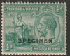 Trinidad & Tobago 1922 KG5 & Britannia 1/2d overprinted SPECIMEN with gum and only about 400 produced SG 218s