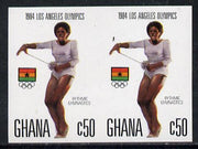 Ghana 1984 Gymnastics 50c imperf pair (ex Los Angeles Olympic Games set of 5) unmounted mint as SG 1108