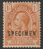 Turks & Caicos Is 1921 KG5 Multiple Script 1s overprinted SPECIMEN,with gum and only about 400,produced SG 172s
