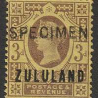 Zululand 1888 QV GB Jubilee 3d handstamped SPECIMEN,with gum and only 345,produced SG 5s