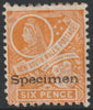 New South Wales 1898 QV Pictorial 6d overprinted SPECIMEN,with gum, SG 397gs