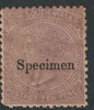 New South Wales 1867 QV,10d lilac overprinted SPECIMEN,with gum but toned, SG Type 34