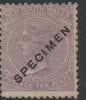 New South Wales 1867 QV,10d lilac overprinted SPECIMEN,without gum SG Type 34