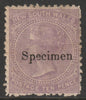 New South Wales 1867 QV,10d lilac overprinted SPECIMEN,with gum SG Type 34